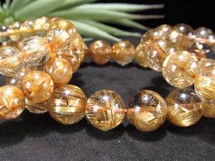 ゴールドルチルクォーツ ブレスレット ルチレイテッドクォーツ 金針水晶 パワーストーン