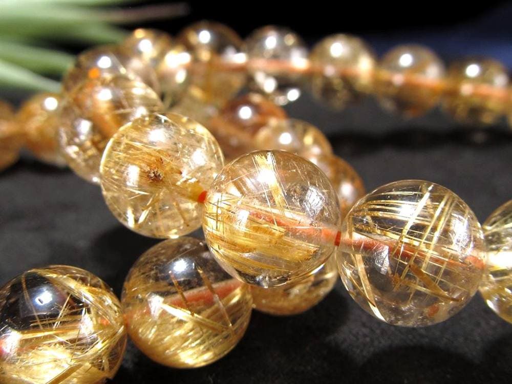 ゴールドルチルクォーツ ブレスレット ルチレイテッドクォーツ 金針水晶 パワーストーン