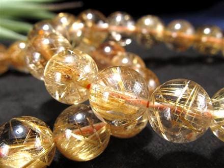 ゴールドルチルクォーツ ブレスレット ルチレイテッドクォーツ 金針水晶 パワーストーン