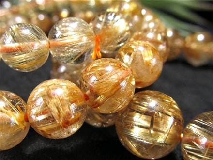 ゴールドルチルクォーツ ブレスレット ルチレイテッドクォーツ 金針水晶 パワーストーン