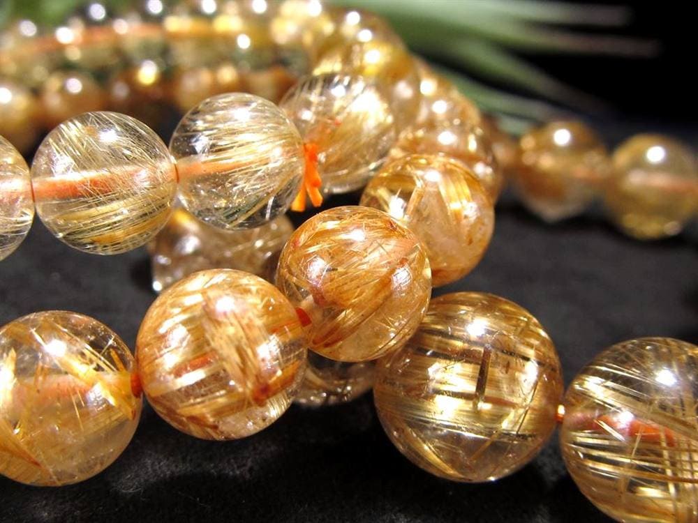 ゴールドルチルクォーツ ブレスレット ルチレイテッドクォーツ 金針水晶 パワーストーン