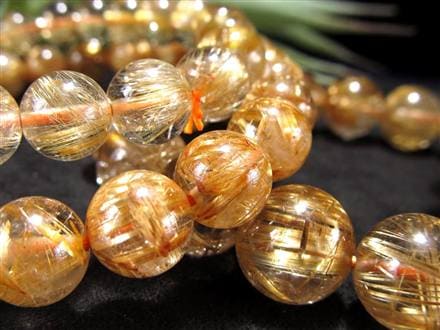 ゴールドルチルクォーツ ブレスレット ルチレイテッドクォーツ 金針水晶 パワーストーン
