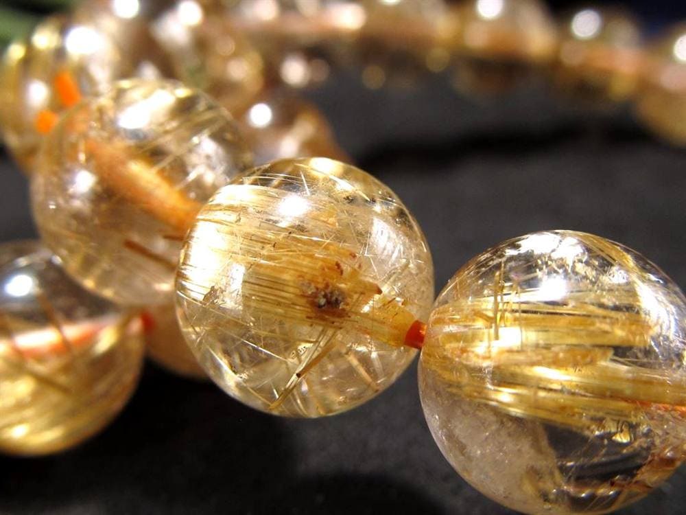 ゴールドルチルクォーツ ブレスレット ルチレイテッドクォーツ 金針水晶 パワーストーン