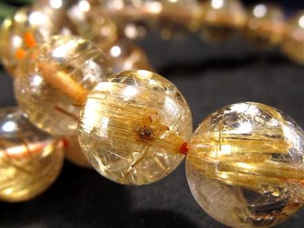 ゴールドルチルクォーツ ブレスレット ルチレイテッドクォーツ 金針水晶 パワーストーン