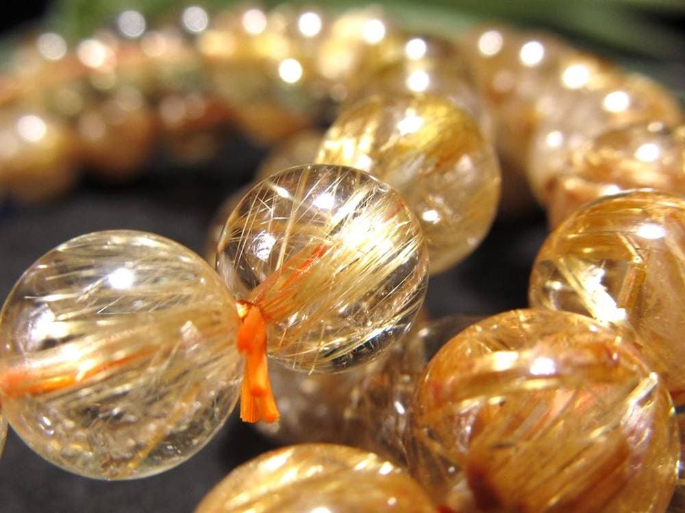 ゴールドルチルクォーツ ブレスレット ルチレイテッドクォーツ 金針水晶 パワーストーン