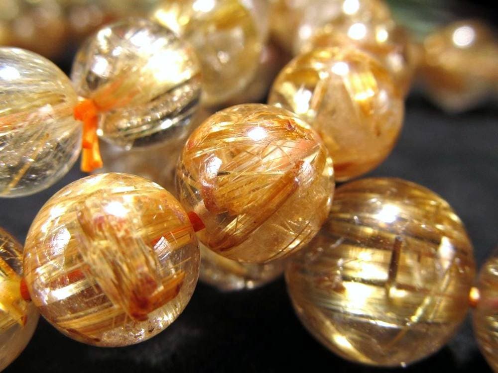 ゴールドルチルクォーツ ブレスレット ルチレイテッドクォーツ 金針水晶 パワーストーン