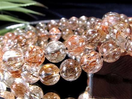 フォリエーテッドマイカインクォーツ ブラウンエピドートインクォーツ マイカ 雲母 ブレスレット