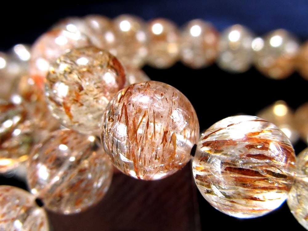 フォリエーテッドマイカインクォーツ ブラウンエピドートインクォーツ マイカ 雲母 ブレスレット