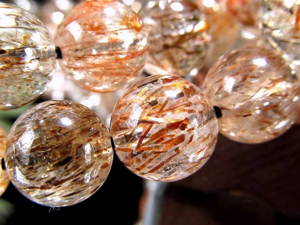 フォリエーテッドマイカインクォーツ ブラウンエピドートインクォーツ マイカ 雲母 ブレスレット