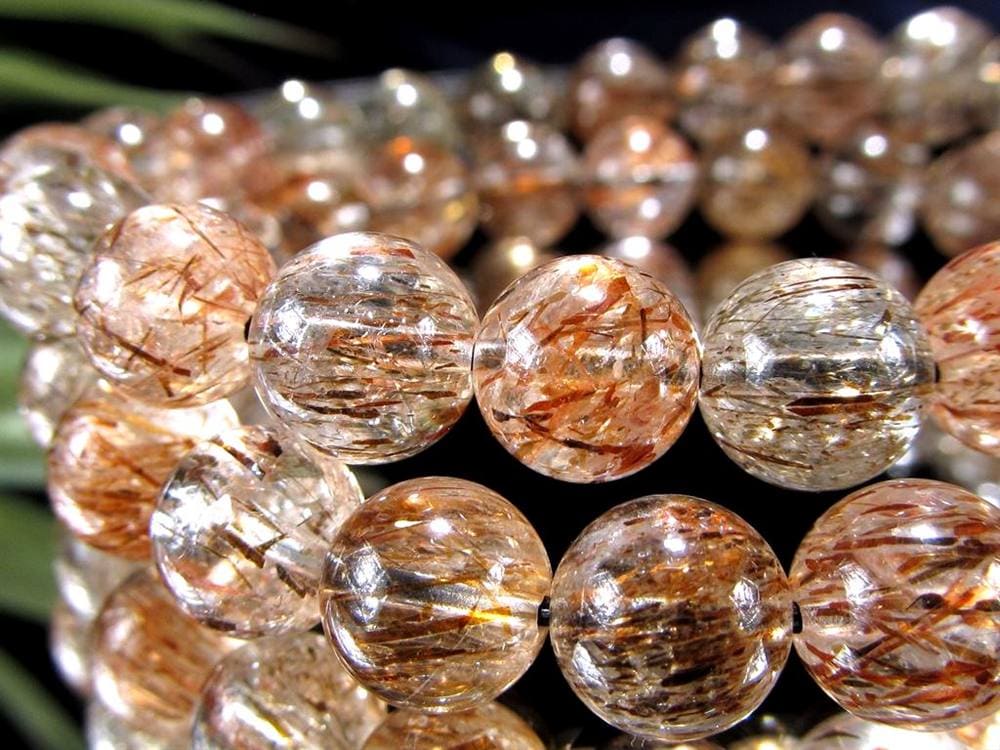 フォリエーテッドマイカインクォーツ ブラウンエピドートインクォーツ マイカ 雲母 ブレスレット