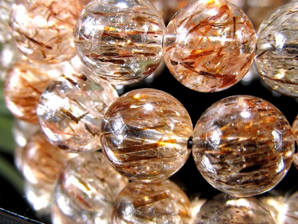 フォリエーテッドマイカインクォーツ ブラウンエピドートインクォーツ マイカ 雲母 ブレスレット