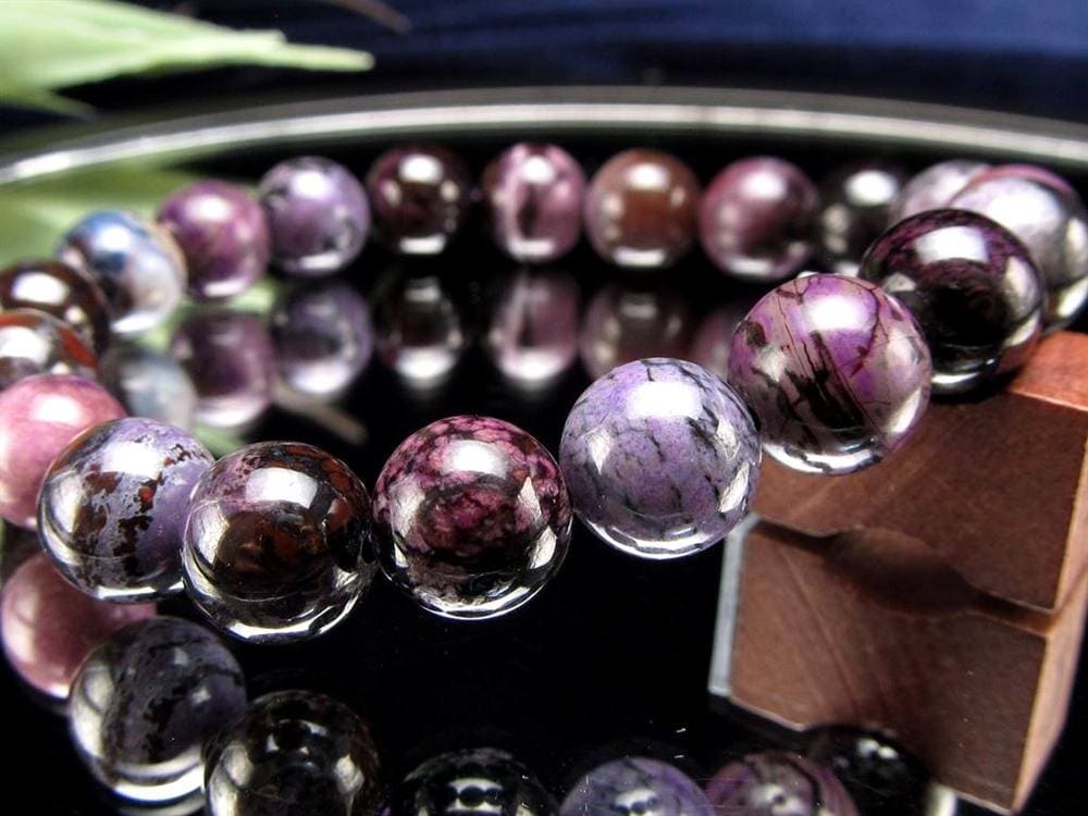 ブラックパープルスギライト 杉石 ブレスレット 三大ヒーリングストーン スギライト