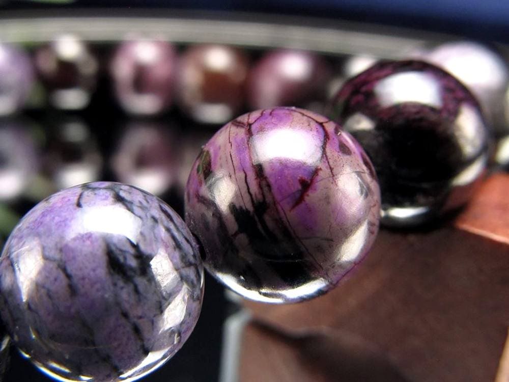 ブラックパープルスギライト 杉石 ブレスレット 三大ヒーリングストーン スギライト