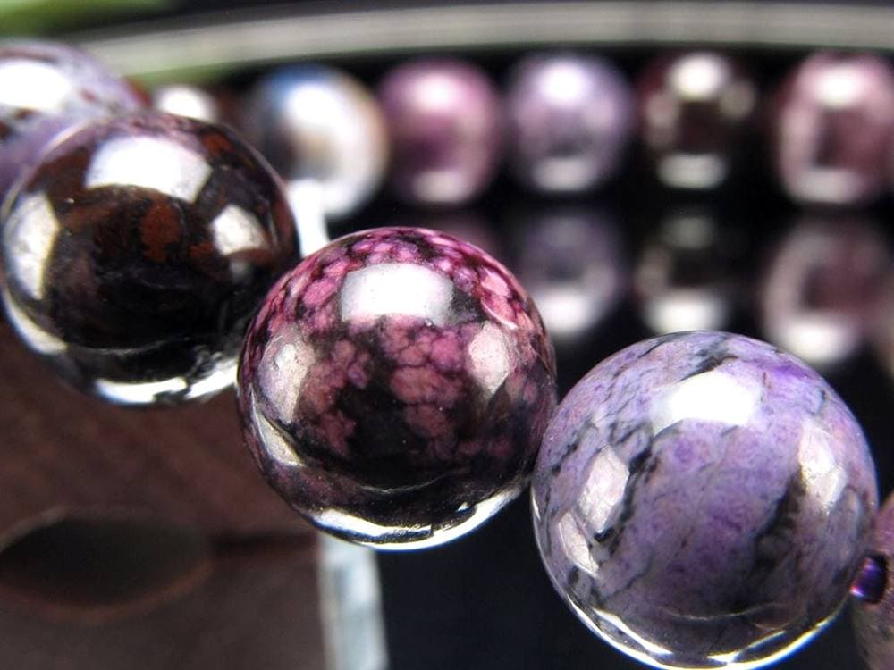 ブラックパープルスギライト 杉石 ブレスレット 三大ヒーリングストーン スギライト