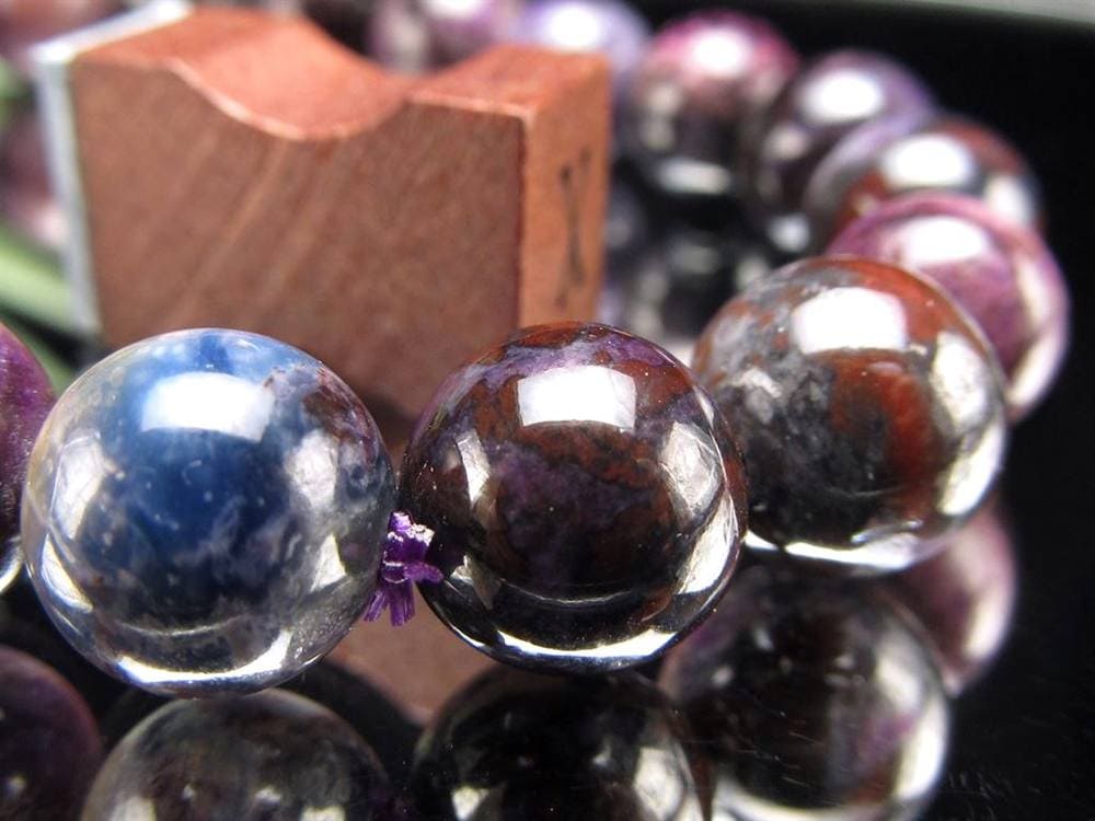 ブラックパープルスギライト 杉石 ブレスレット 三大ヒーリングストーン スギライト