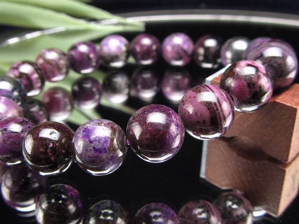 ブラックパープルスギライト 杉石 ブレスレット 三大ヒーリングストーン スギライト