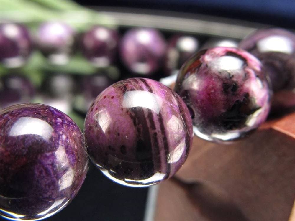 ブラックパープルスギライト 杉石 ブレスレット 三大ヒーリングストーン スギライト