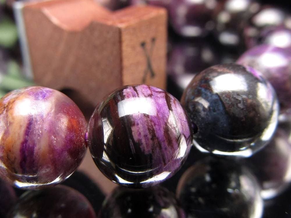 ブラックパープルスギライト 杉石 ブレスレット 三大ヒーリングストーン スギライト