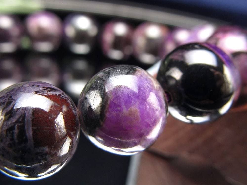 ブラックパープルスギライト 杉石 ブレスレット 三大ヒーリングストーン スギライト