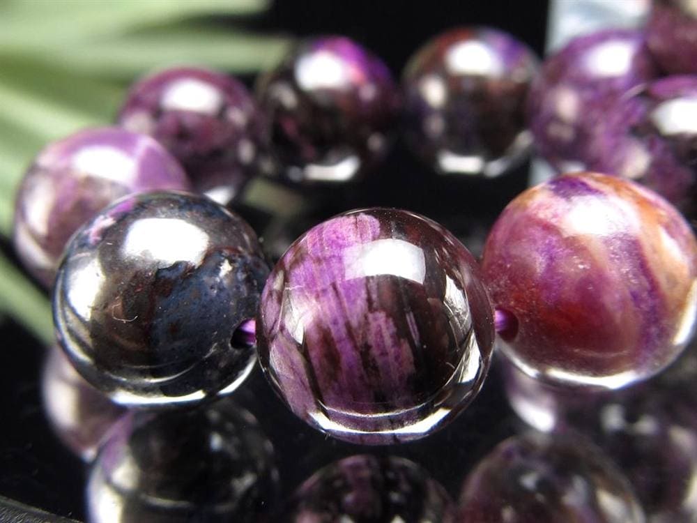 ブラックパープルスギライト 杉石 ブレスレット 三大ヒーリングストーン スギライト