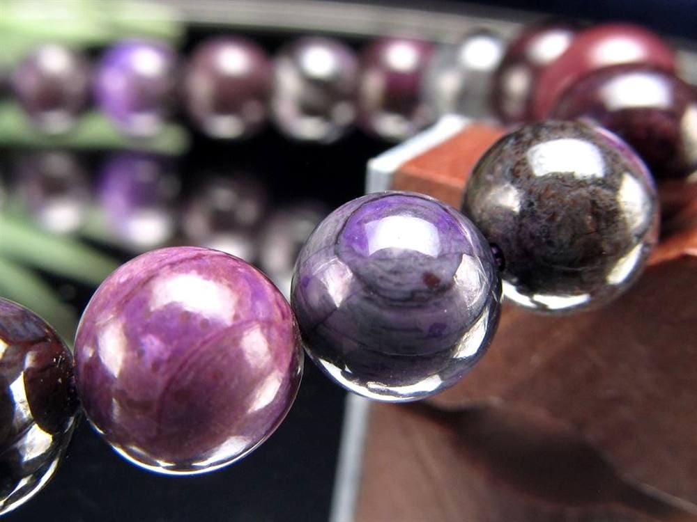 ブラックパープルスギライト 杉石 ブレスレット 三大ヒーリングストーン スギライト