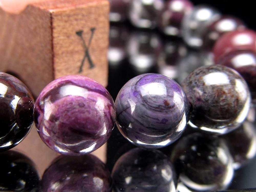 ブラックパープルスギライト 杉石 ブレスレット 三大ヒーリングストーン スギライト