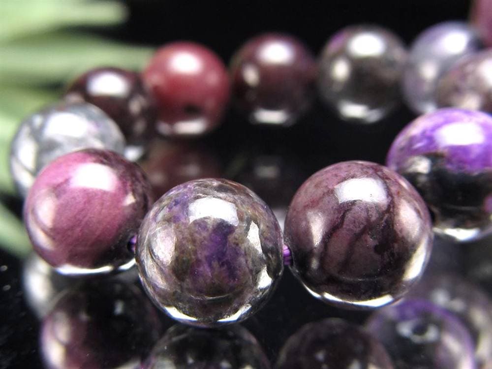 ブラックパープルスギライト 杉石 ブレスレット 三大ヒーリングストーン スギライト