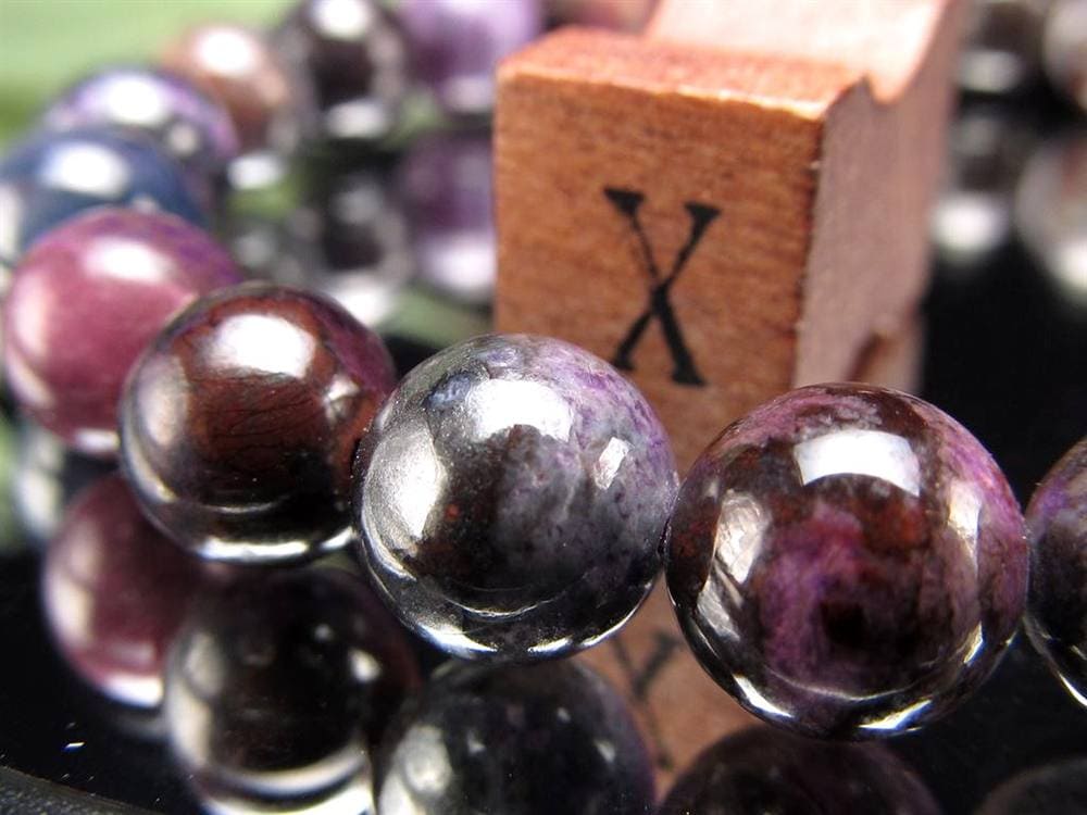 ブラックパープルスギライト 杉石 ブレスレット 三大ヒーリングストーン スギライト