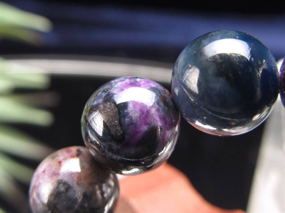 ブラックパープルスギライト 杉石 ブレスレット 三大ヒーリングストーン スギライト