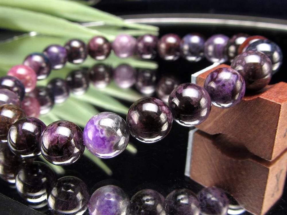 ブラックパープルスギライト 杉石 ブレスレット 三大ヒーリングストーン スギライト