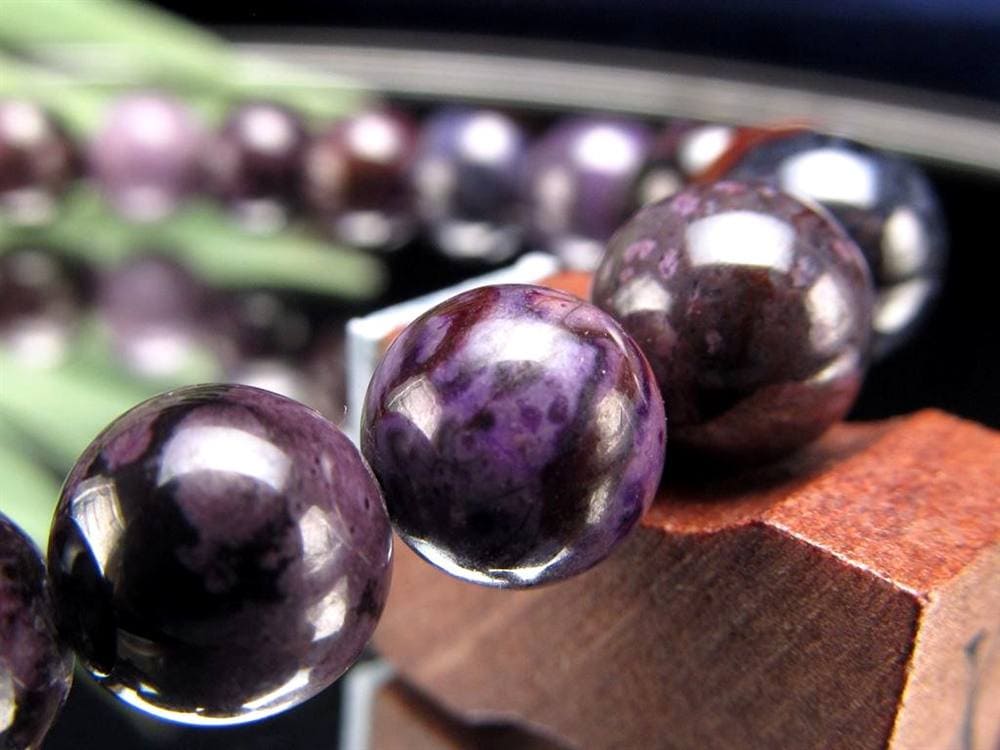 ブラックパープルスギライト 杉石 ブレスレット 三大ヒーリングストーン スギライト