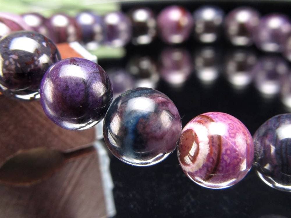 ブラックパープルスギライト 杉石 ブレスレット 三大ヒーリングストーン スギライト