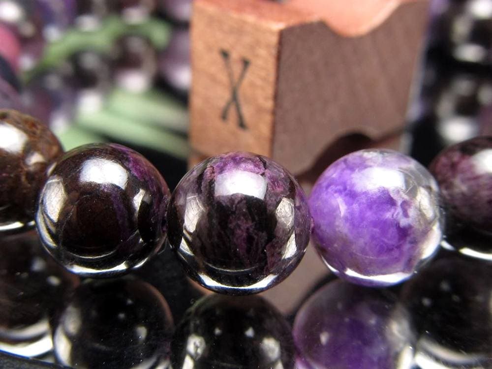 ブラックパープルスギライト 杉石 ブレスレット 三大ヒーリングストーン スギライト