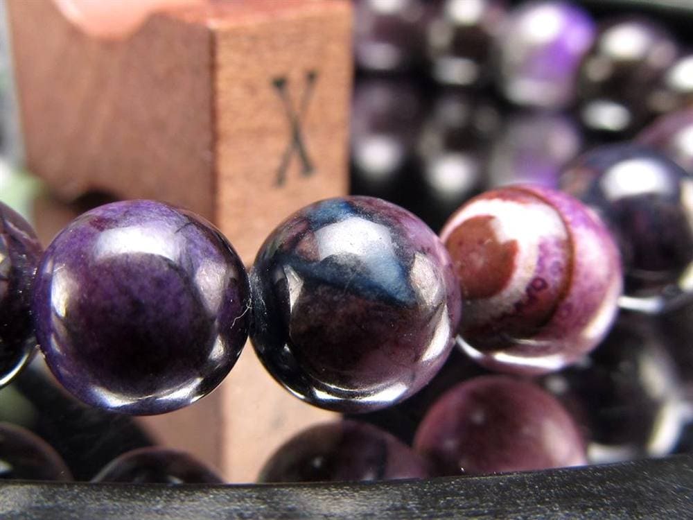 ブラックパープルスギライト 杉石 ブレスレット 三大ヒーリングストーン スギライト