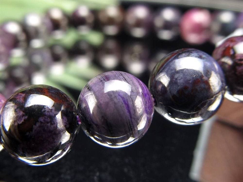 ブラックパープルスギライト 杉石 ブレスレット 三大ヒーリングストーン スギライト