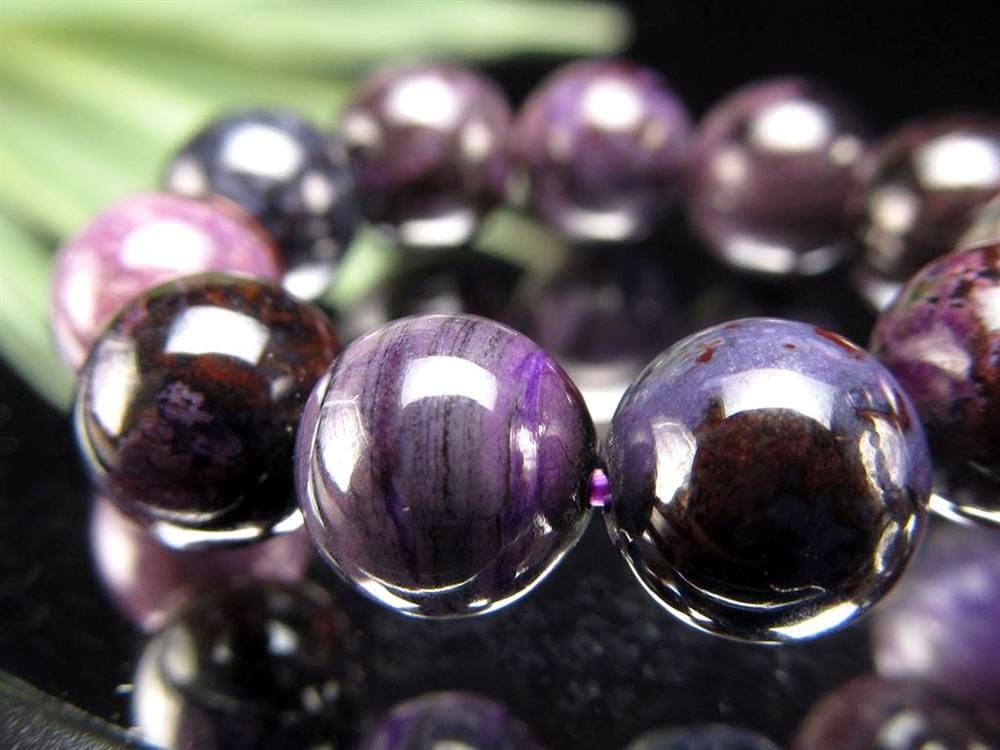 ブラックパープルスギライト 杉石 ブレスレット 三大ヒーリングストーン スギライト