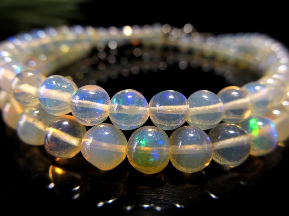 プレシャス オパール 蛋白石 ワイヤーブレスレット Silver925