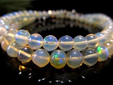 プレシャス オパール 蛋白石 ワイヤーブレスレット Silver925