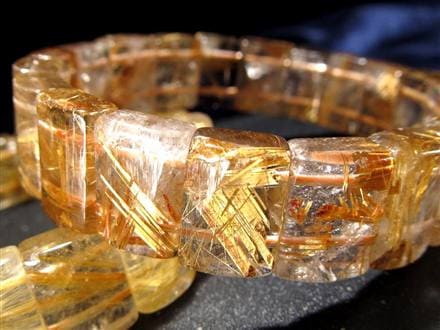 ゴールドルチルクォーツ ブレスレット バングル タイチンルチル 天然石 パワーストーン