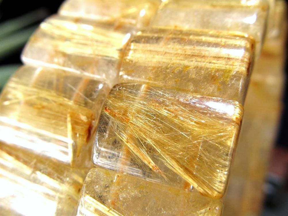 ゴールドルチルクォーツ ブレスレット バングル タイチンルチル 天然石 パワーストーン