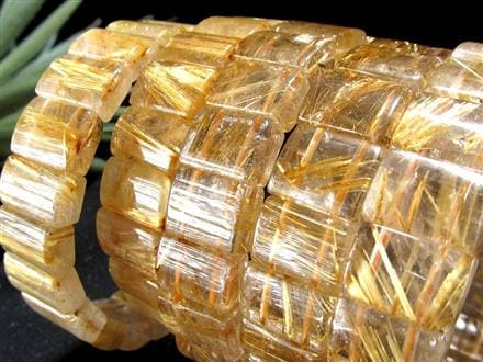 ゴールドルチルクォーツ ブレスレット バングル タイチンルチル 天然石 パワーストーン
