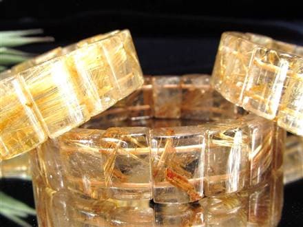 ゴールドルチルクォーツ ブレスレット バングル タイチンルチル 天然石 パワーストーン