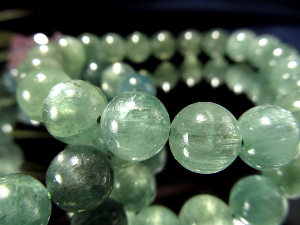 グリーンカイヤナイト 藍晶石 ブレスレット カイヤナイト