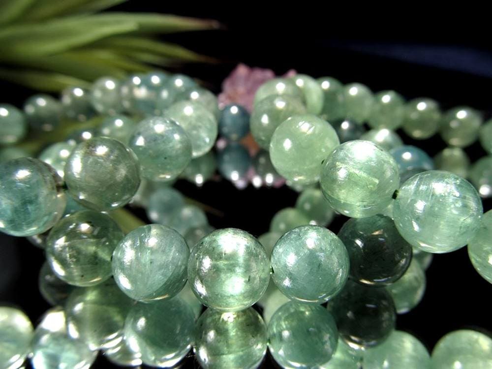 グリーンカイヤナイト 藍晶石 ブレスレット カイヤナイト