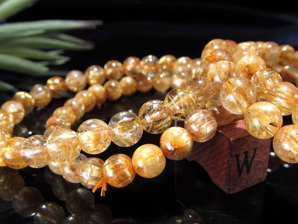 ゴールド ルチルクォーツ ルチレイテッドクォーツ ブレスレット 金運・勝負運の象徴