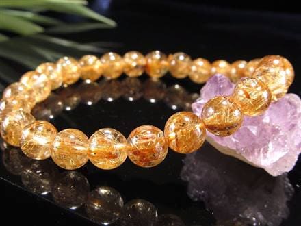 ゴールド ルチルクォーツ ルチレイテッドクォーツ ブレスレット 金運・勝負運の象徴