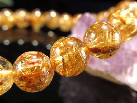 ゴールド ルチルクォーツ ルチレイテッドクォーツ ブレスレット 金運・勝負運の象徴