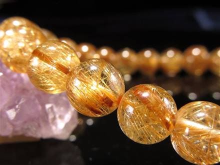 ゴールド ルチルクォーツ ルチレイテッドクォーツ ブレスレット 金運・勝負運の象徴