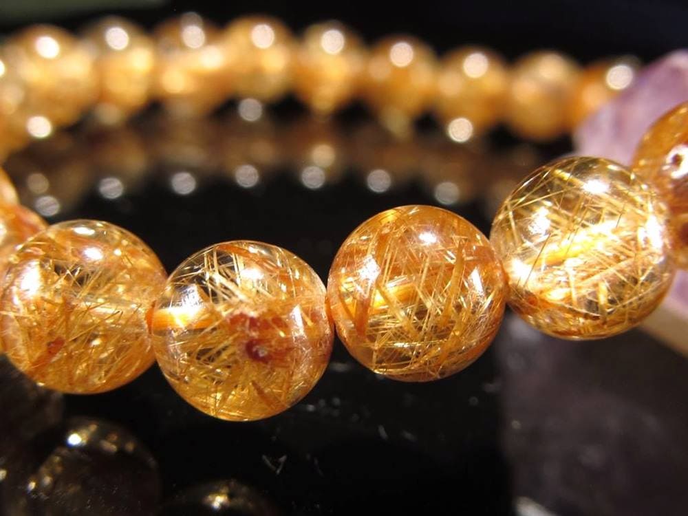 ゴールド ルチルクォーツ ルチレイテッドクォーツ ブレスレット 金運・勝負運の象徴