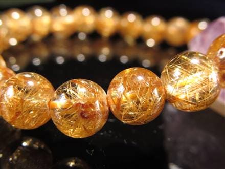 ゴールド ルチルクォーツ ルチレイテッドクォーツ ブレスレット 金運・勝負運の象徴